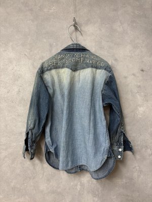 画像3: 2026春夏 　DENIMDUNGAREE　8OZデニム ウエスタン シャツ　　14；ブルー (3)