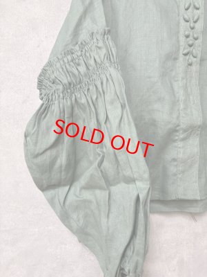 画像3: YARRA 　ビーズ刺繍リネンブラウス　30；グリーン　FREE (3)