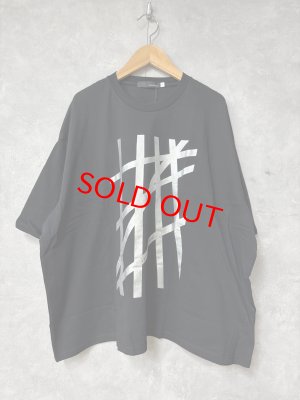 画像1: nunuforme 　 ラインプリントT(アダルト)　Black (1)