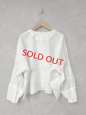 画像4: YARRA 　ビーズ刺繍リネンブラウス　01；ホワイト　　FREE (4)