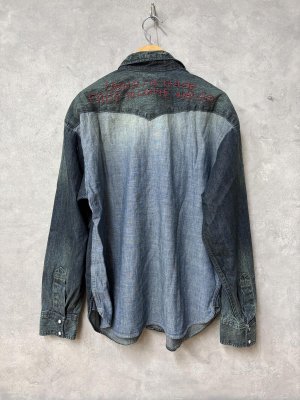 画像3: 2026春夏 　DENIMDUNGAREE　8OZデニム ウエスタン シャツ　　4；紺 (3)