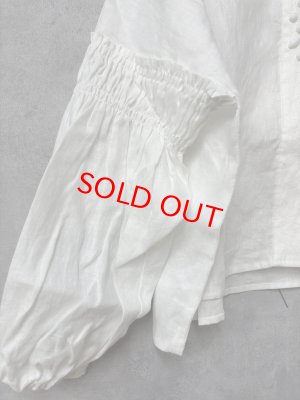 画像2: YARRA 　ビーズ刺繍リネンブラウス　01；ホワイト　　FREE (2)