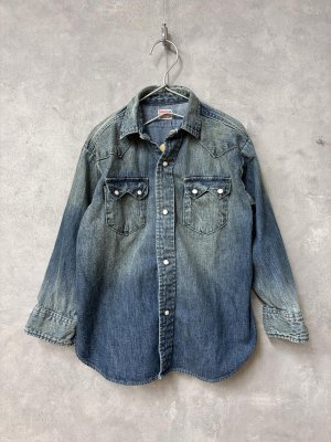 画像1: 2026春夏 　DENIMDUNGAREE　8OZデニム ウエスタン シャツ　　14；ブルー (1)