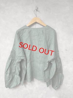 画像4: YARRA 　ビーズ刺繍リネンブラウス　30；グリーン　FREE (4)