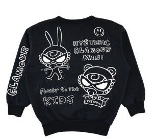 画像2: Hystericmini　　SELFISH BABY ALLSTARS 裏毛トレーナー　　10：ブラック (2)
