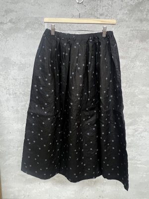 画像3: NATURAL LAUNDRY 　リネンDタックスカート　　994；ブラック　　サイズ2 (3)