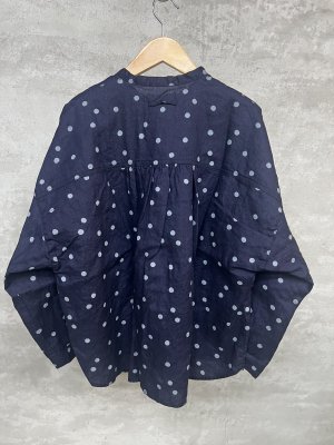 画像3: NATURAL LAUNDRY 　リネンD比翼ギャザープルオーバー　　484；ネイビー　サイズ2 (3)