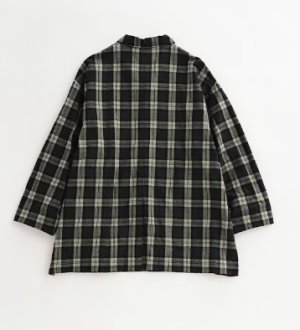 画像2: Veritecoeur 　　 ショートコート 　　NAVY CHECK　　  サイズ；F (2)