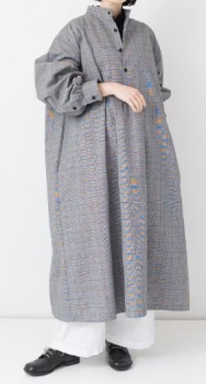 画像3: Veritecoeur 　　フロントヨークワンピース 　　GRAY CHECK　　  サイズ；F (3)