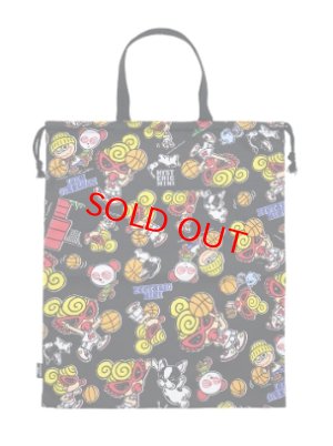 画像1: MY FIRST HYSTERIC　　HYSTERIC MINI HOOPS総柄 体操着入れ　　14；ブラック系　　サイズ；FREE約40×35cm (1)