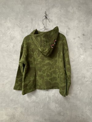 画像4: 2026春夏 　DENIMDUNGAREE　ウラケ ソウガラ ジップアップパーカー　9；カーキ (4)