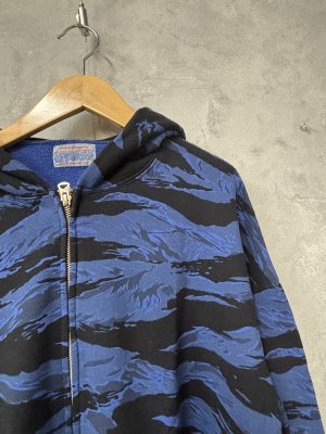 画像2: 2026春夏 　DENIMDUNGAREE　ウラケ ソウガラ ジップアップパーカー　14；ブルー　　サイズ；02 (2)