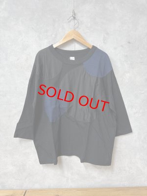 画像1: grin　B天竺ドットパッチワークプルオーバー　　990；ブラック 　　サイズ；2 (1)