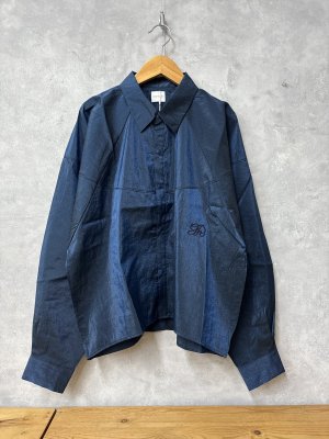 画像1: 2026春夏　groovycolors  リップストップ シアータフタ ヘンケイ シャツ　　4；紺 (1)