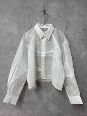 画像1: 2026春夏　groovycolors  リップストップ シアータフタ ヘンケイ シャツ　　1；白 (1)