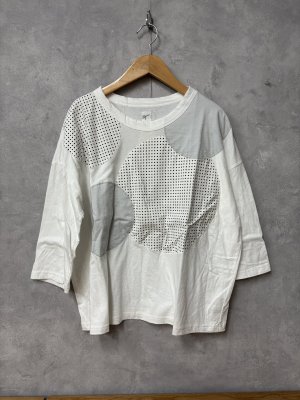 画像1: grin　B天竺ドットパッチワークプルオーバー　　190；ホワイト 　　サイズ；2 (1)