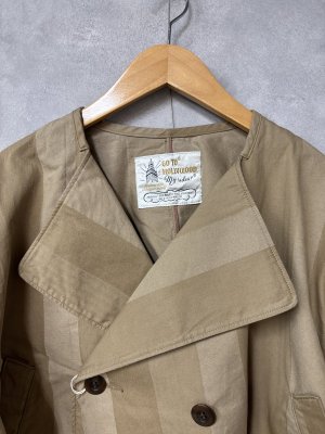 画像2: 2026春夏　GTH　　ストライプチノ イラギュラーヘム ショート トレンチ　　16；ベージュ (2)