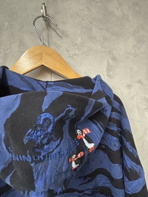 画像4: 2026春夏 　DENIMDUNGAREE　ウラケ ソウガラ ジップアップパーカー　14；ブルー　　サイズ；02 (4)