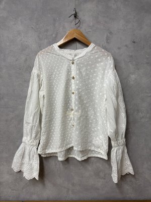 画像1: 2026春夏　GTH　ドット ローン ムード ブラウス　1；白　 (1)