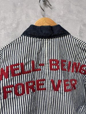 画像3: 2026春夏 　DENIMDUNGAREE　ヒッコリー カバーオール　　4；紺　　 (3)