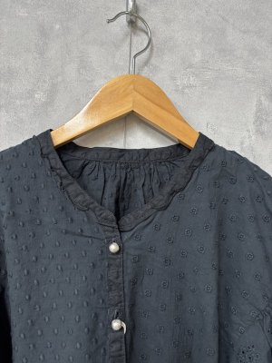 画像2: 2026春夏　GTH　ドット ローン ムード ブラウス　2；黒 (2)