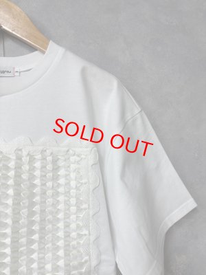 画像2: 2026春夏 フランキーグロウ　SQUARE RIBBON ORGANDY TEE 　カラー；WHITE　　(おとなサイズ) (2)