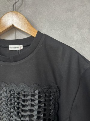 画像2: 2026春夏 フランキーグロウ　SQUARE RIBBON ORGANDY TEE 　カラー；BLACK　　(おとなサイズ) (2)