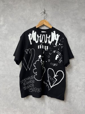 画像1: 2026春夏 フランキーグロウ　HAND－DRAWN BIG PRINT TEE  カラー；BLACK　　(おとなサイズ) (1)