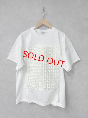 画像1: 2026春夏 フランキーグロウ　SQUARE RIBBON ORGANDY TEE 　カラー；WHITE　　(おとなサイズ) (1)