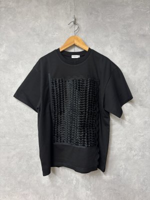 画像1: 2026春夏 フランキーグロウ　SQUARE RIBBON ORGANDY TEE 　カラー；BLACK　　(おとなサイズ) (1)