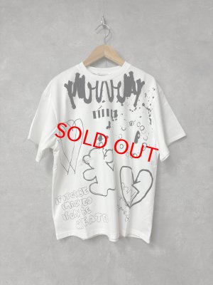 画像1: 2026春夏 フランキーグロウ　HAND－DRAWN BIG PRINT TEE  カラー；WHITE　　(おとなサイズ) (1)