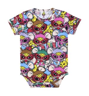 画像1: MY FIRST HYSTERIC　　MOUSY MINI総柄 半袖ロンパース　　90；マルチ　　サイズ；80 (1)