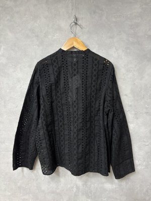 画像3: grin　ポーラーレースベーススリープシャツ　　990；ブラック　　サイズ；2 (3)