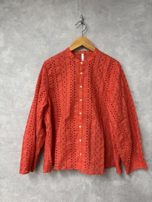 画像1: grin　ポーラーレースベーススリープシャツ　　350；レッド　　サイズ；2 (1)