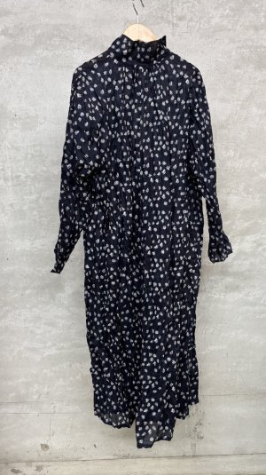 画像4: grin　floraシアーptリンクルワンピース　　494；ネイビー　　サイズ；2 (4)