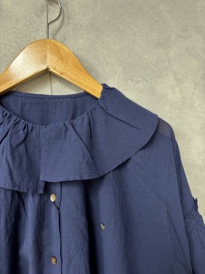 画像3: 2026春夏　FITH  　コットンシフォンブラウス　4；紺 (3)