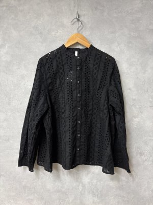 画像1: grin　ポーラーレースベーススリープシャツ　　990；ブラック　　サイズ；2 (1)