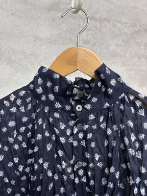 画像2: grin　floraシアーptリンクルワンピース　　494；ネイビー　　サイズ；2 (2)