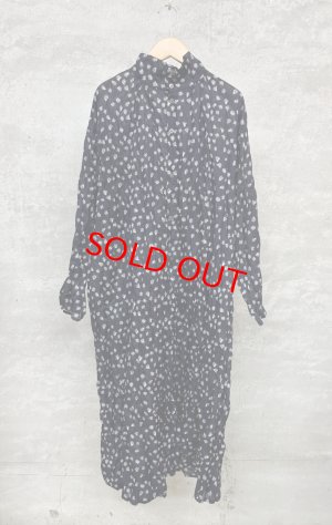 画像1: grin　floraシアーptリンクルワンピース　　494；ネイビー　　サイズ；2 (1)