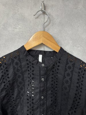 画像2: grin　ポーラーレースベーススリープシャツ　　990；ブラック　　サイズ；2 (2)