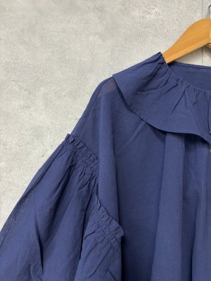 画像2: 2026春夏　FITH  　コットンシフォンブラウス　4；紺 (2)