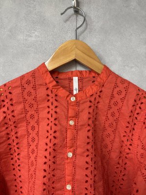 画像2: grin　ポーラーレースベーススリープシャツ　　350；レッド　　サイズ；2 (2)