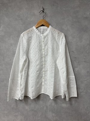 画像1: grin　ポーラーレースベーススリープシャツ　　110；ホワイト　　サイズ；2 (1)