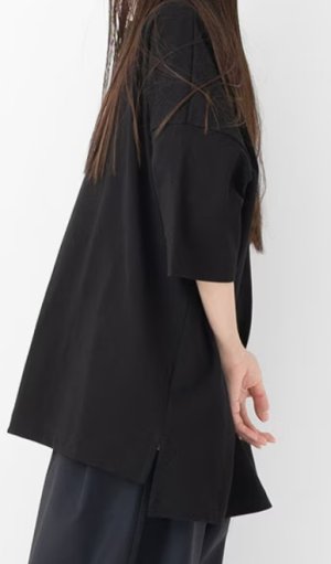 画像2: Veritecoeur 　ユニセックスプレーティング天竺 POLO/C S/S　　　BLACK (2)