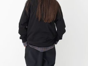 画像6: Veritecoeur 　ユニセックスプレーティング天竺プルオーバー　　　BLACK (6)