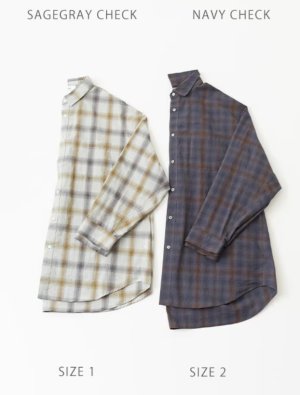 画像1: Veritecoeur 　　 ユニセックスオンブレチェックシャツ (1)