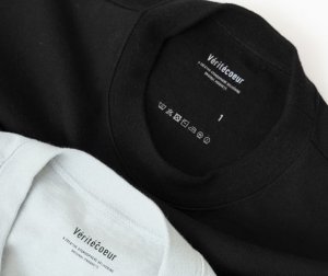 画像5: Veritecoeur 　ユニセックスプレーティング天竺プルオーバー　　　BLACK (5)