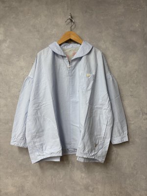 画像1: 2026   快晴堂　リラクシン＆ルージー マリン衿スキッパーシャツ　1；ブルー　　サイズ；F (1)