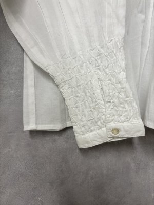 画像3: douxbleu　ハンドスモッキング刺繍シャツ　01；ホワイト　サイズ；FREE (3)