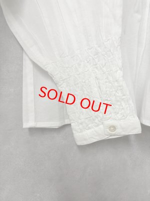 画像3: douxbleu　ハンドスモッキング刺繍シャツ　01；ホワイト　サイズ；FREE (3)